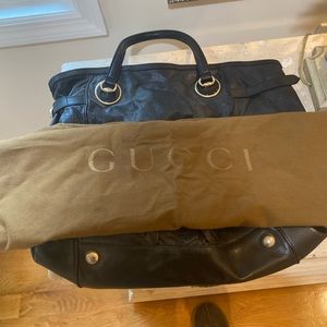 Vintage Black Leather Gucci Bag